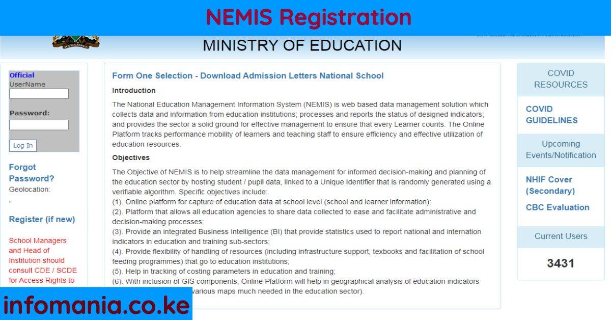 nemis registration