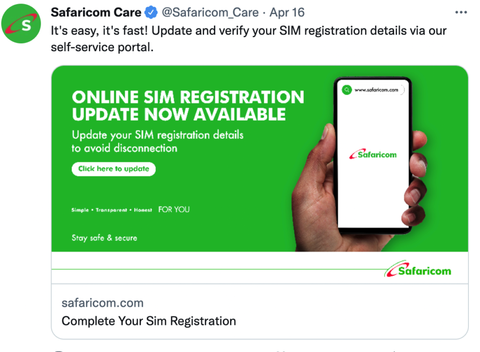 safaricom sim registration