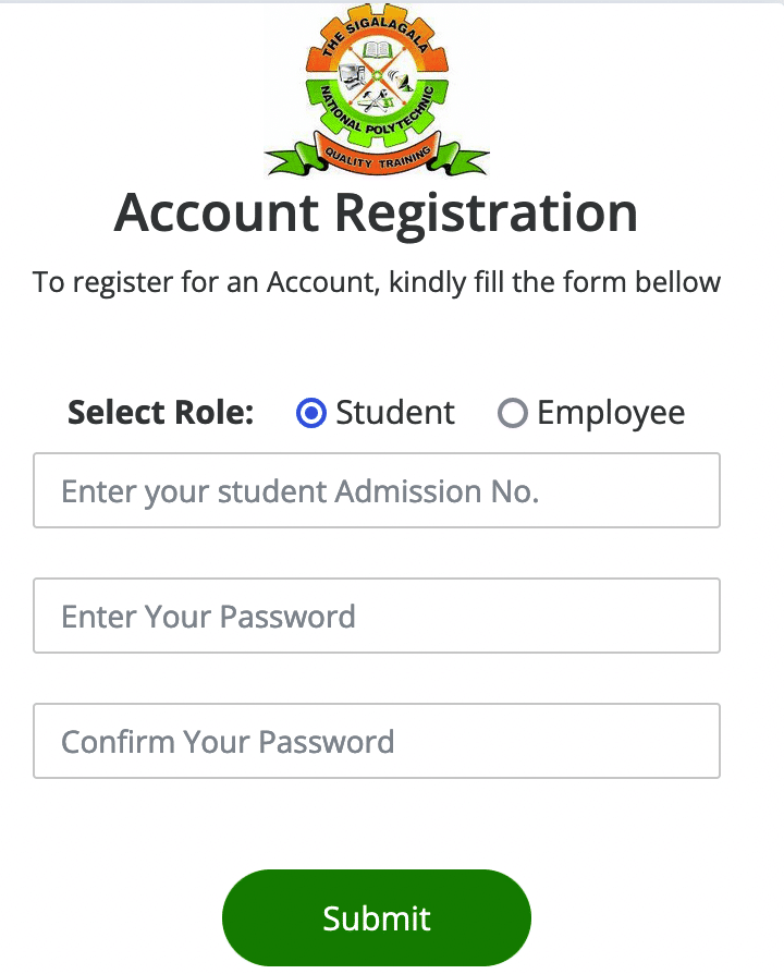 sigalagala student portal