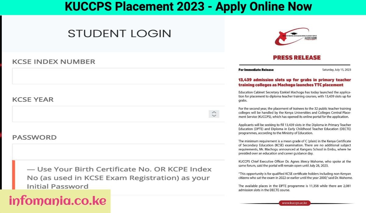 kuccps placement 2023