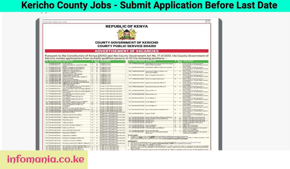 New jobs in kericho county